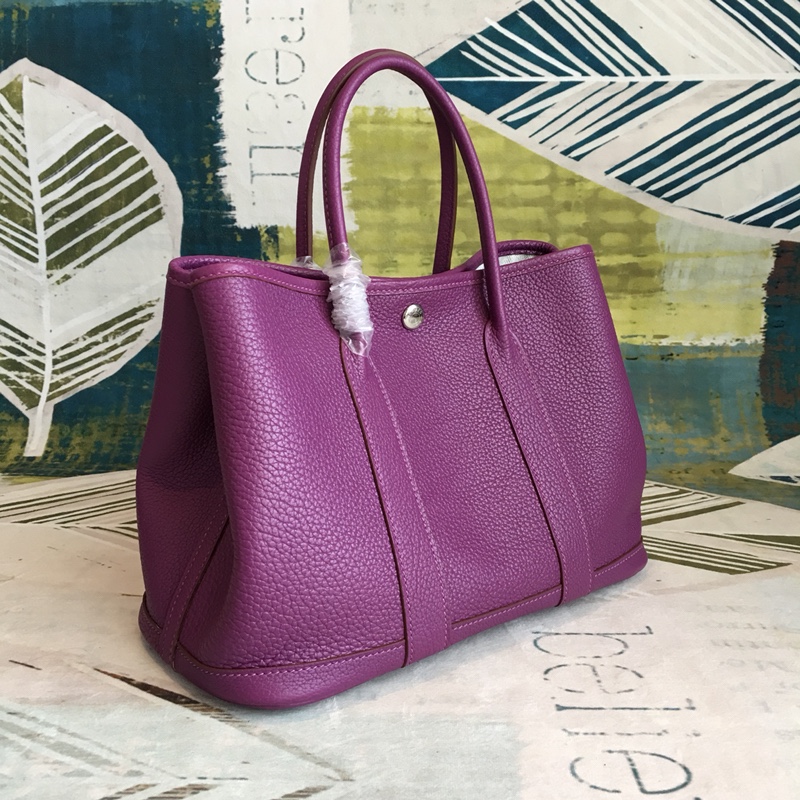 Hermes Garden Party 36cm Tote Handbag In Anemone Clemence Leather